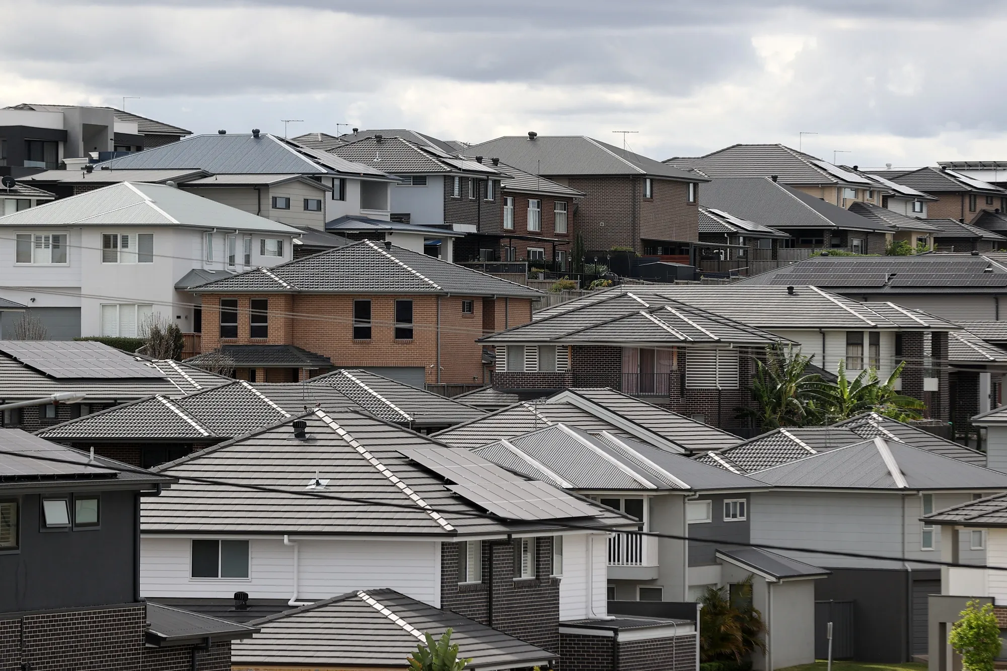 Newly built houses in the Caddens suburb of Sydney, Australia.
