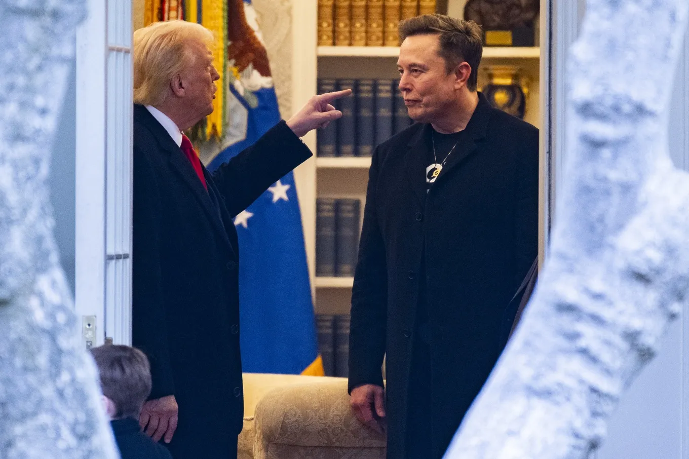 Donald Trump and Elon Musk at the White House on March 14.