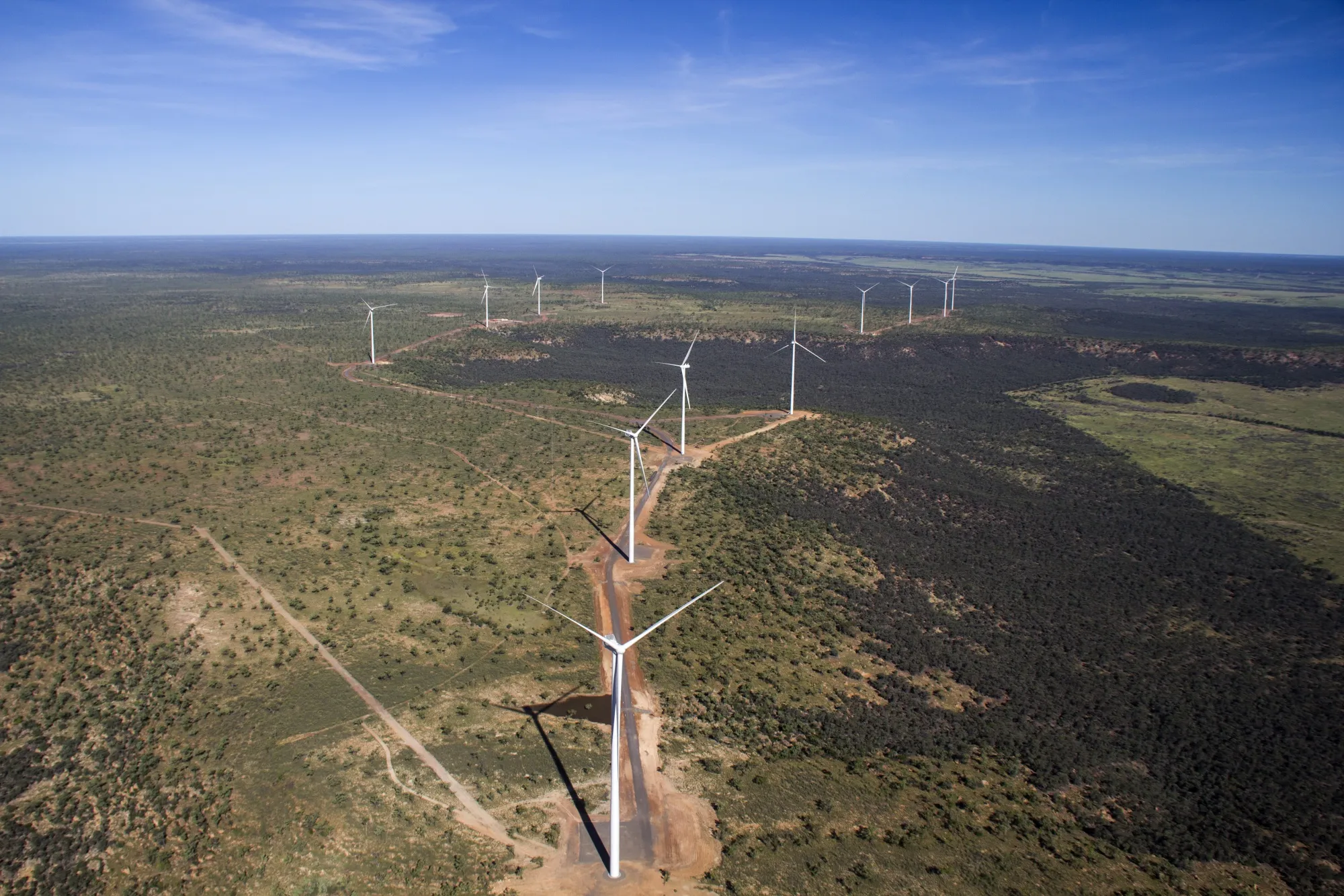 Wind turbines at Kennedy Energy Park in Queensland.