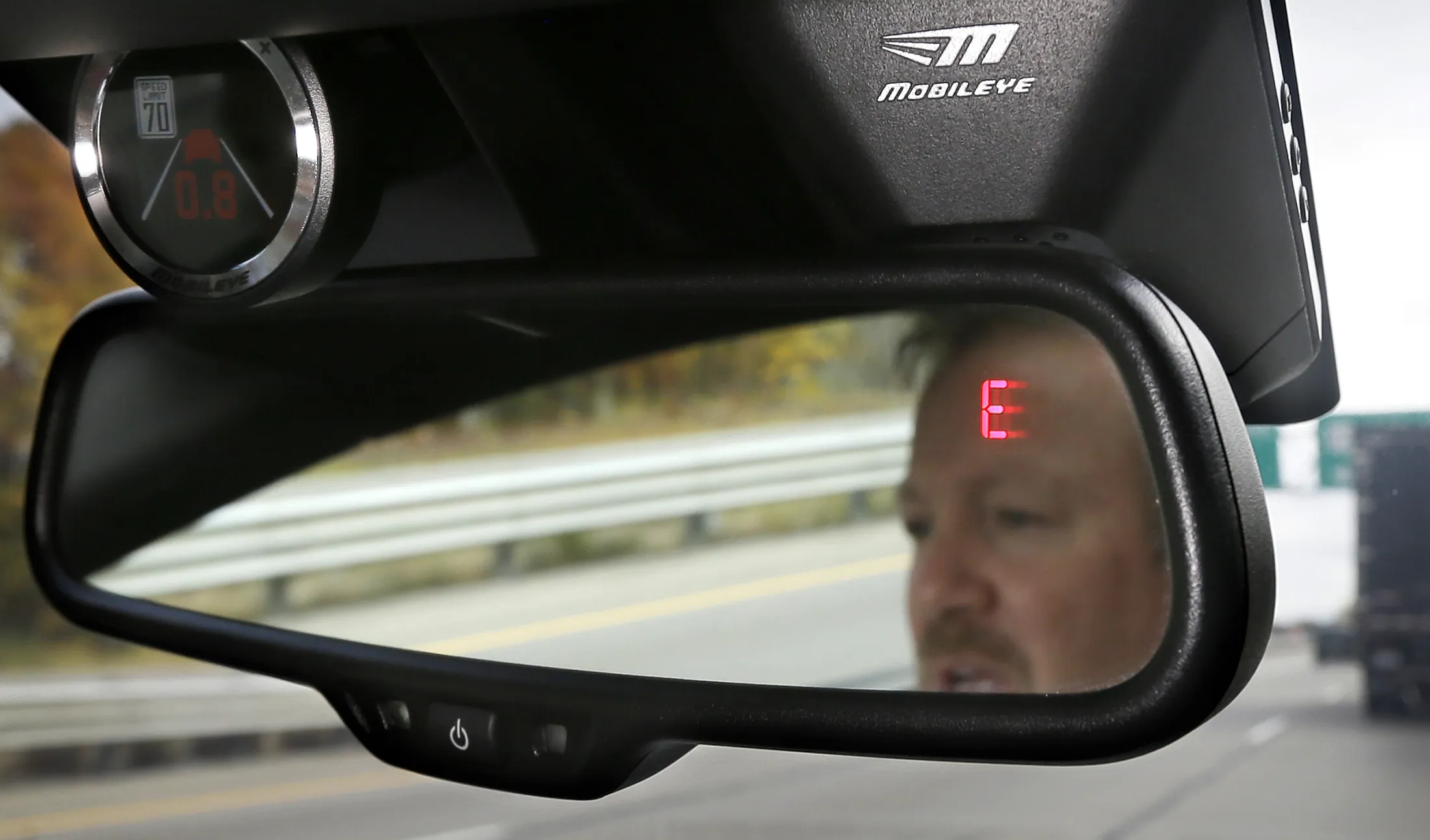 A Mobileye system installed on a car.

