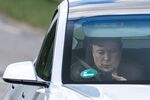 Tesla CEO Elon Musk using&nbsp;his mobile phone outside&nbsp;Tesla’s plant near Berlin.