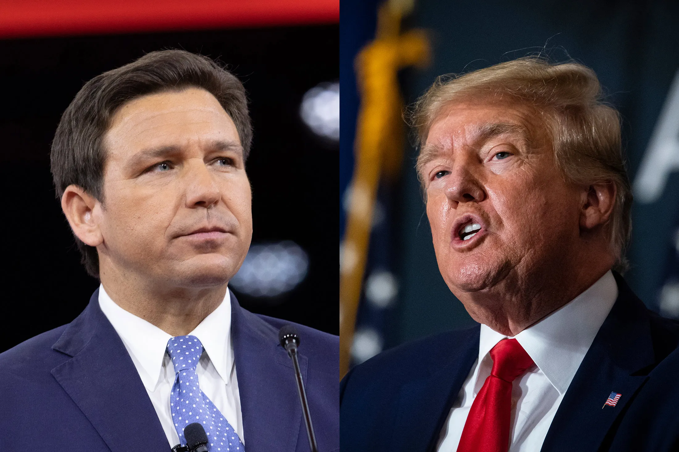 Ron DeSantis and Donald Trump