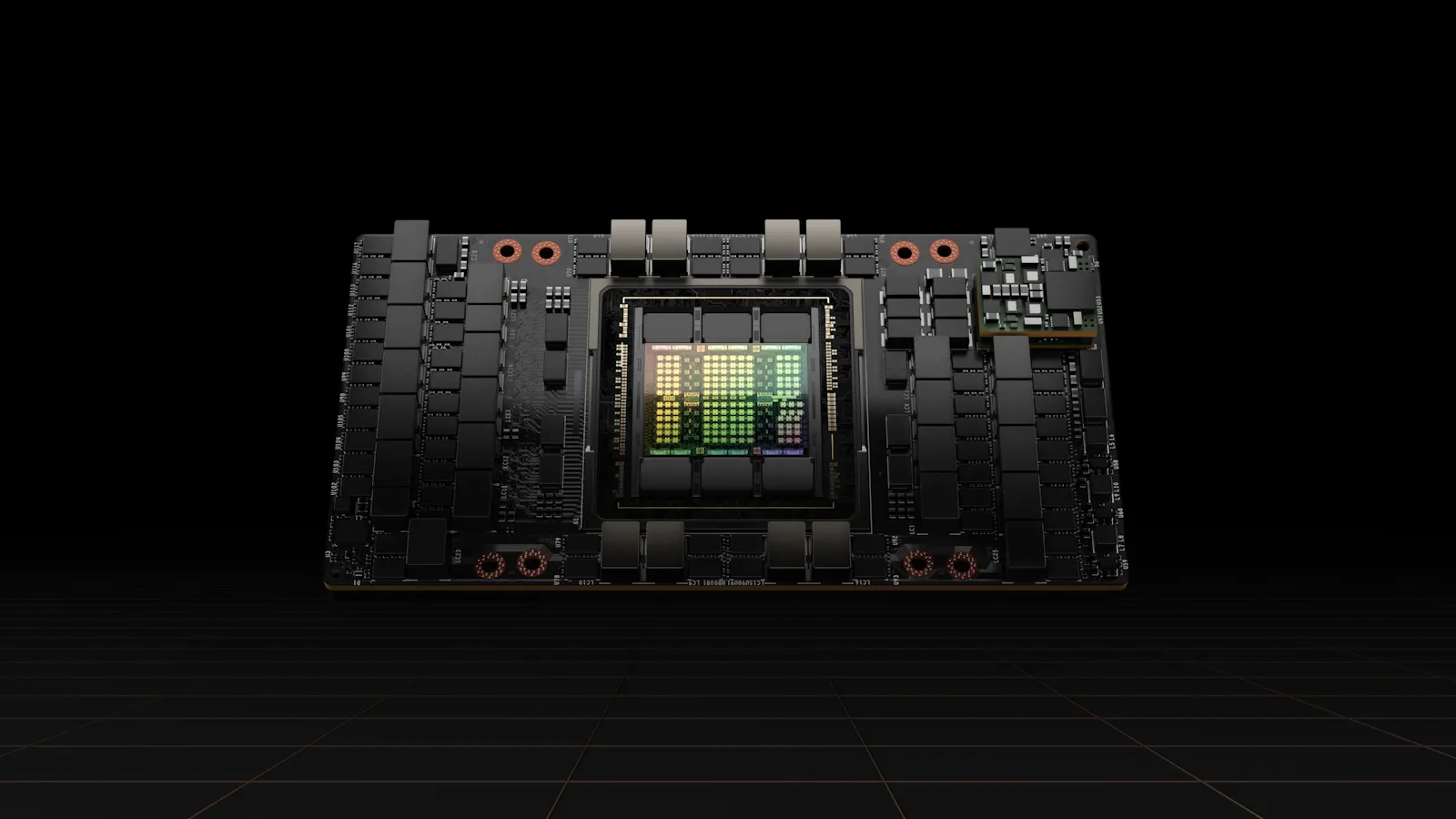 An advanced AI accelerator chip, the hardware at the center of the global technology race. (bwbx.io)