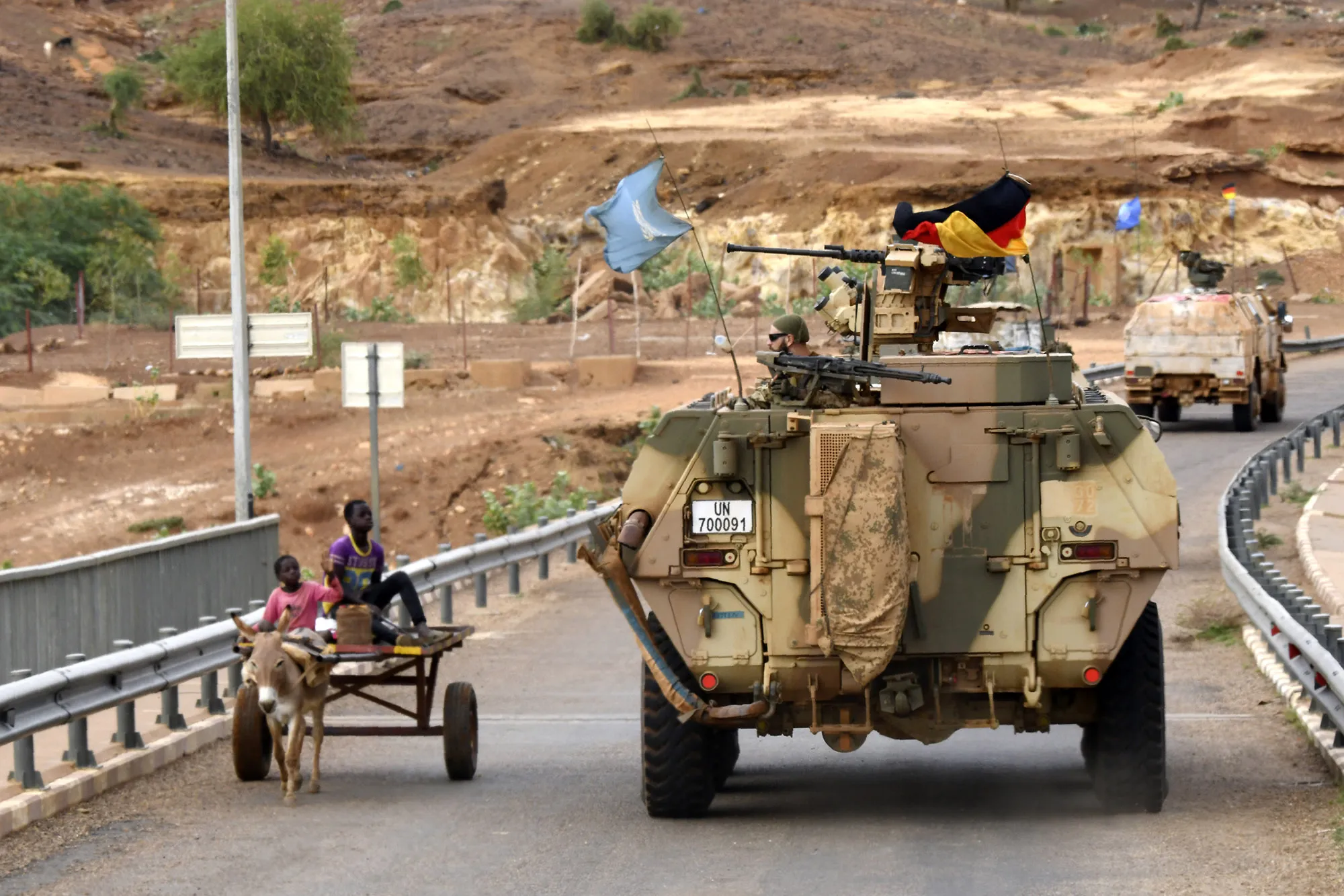Germans soldiers on&nbsp;the route from Gao to Gossi, Mali.