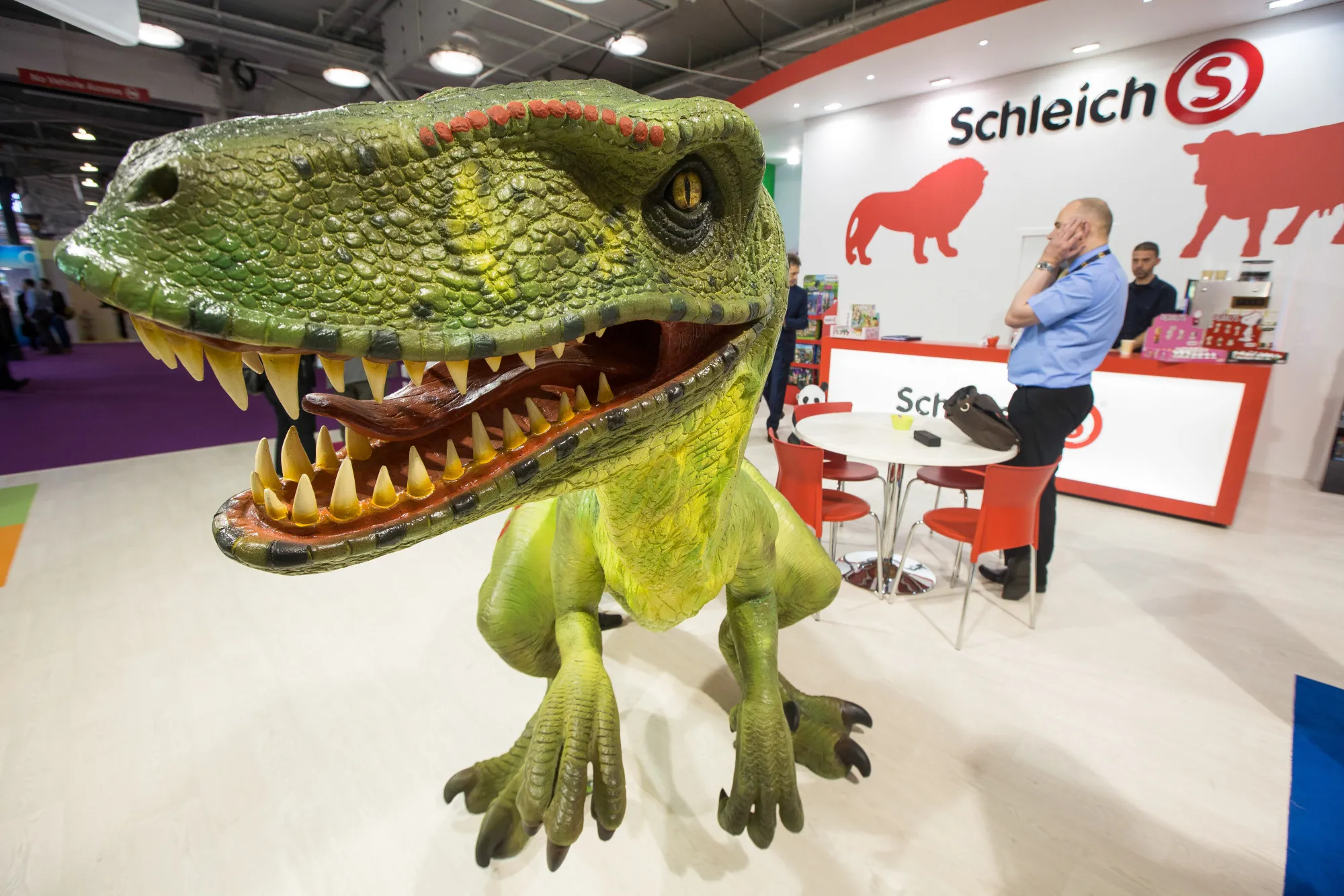 A model Tyrannosaurus Rex at the Schleich stand&nbsp;at the British Toy And Hobby Association exhibition in London, in 2016.&nbsp;