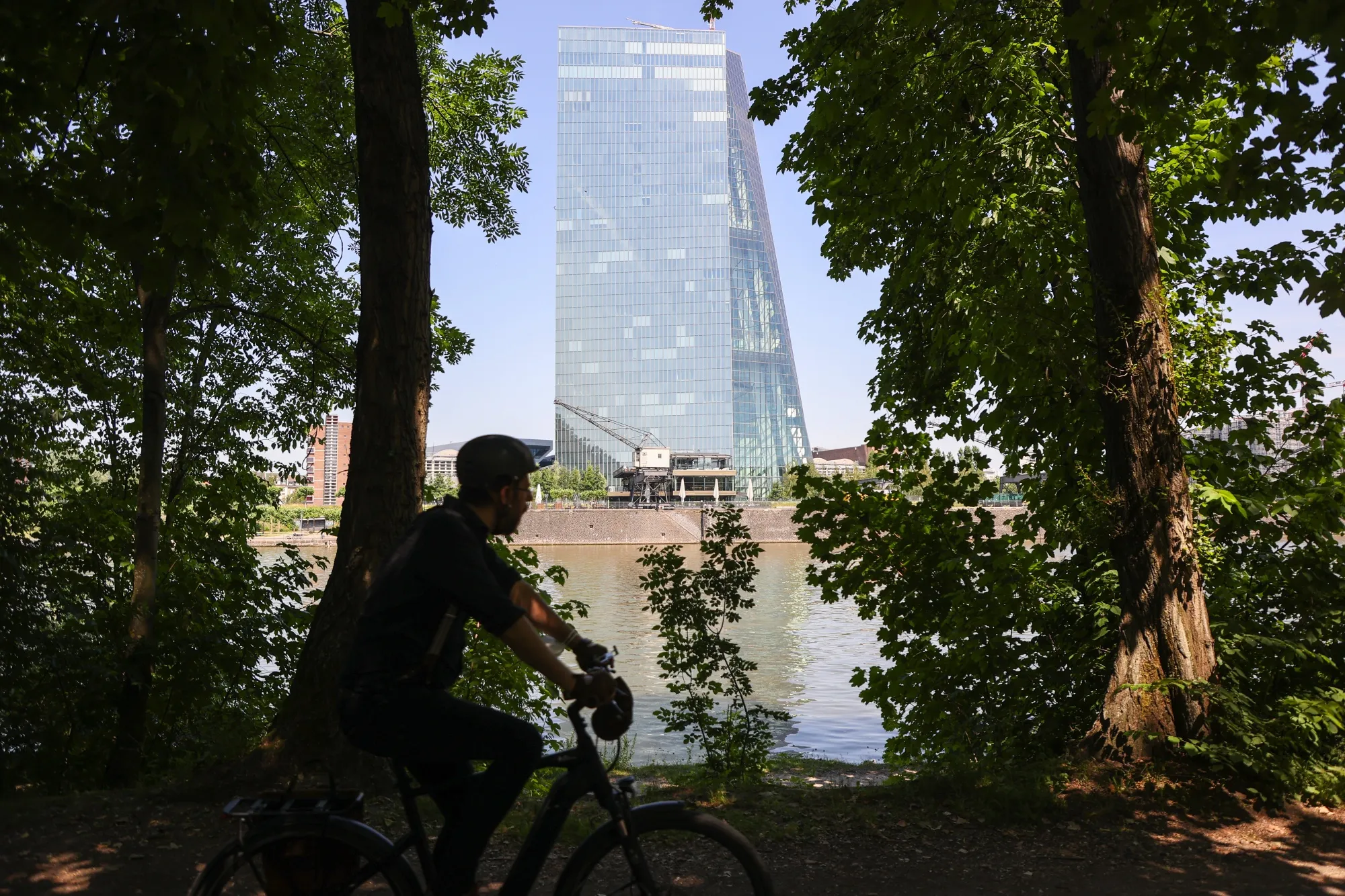 The European Central Bank (ECB) headquarters beside the River Main in Frankfurt.