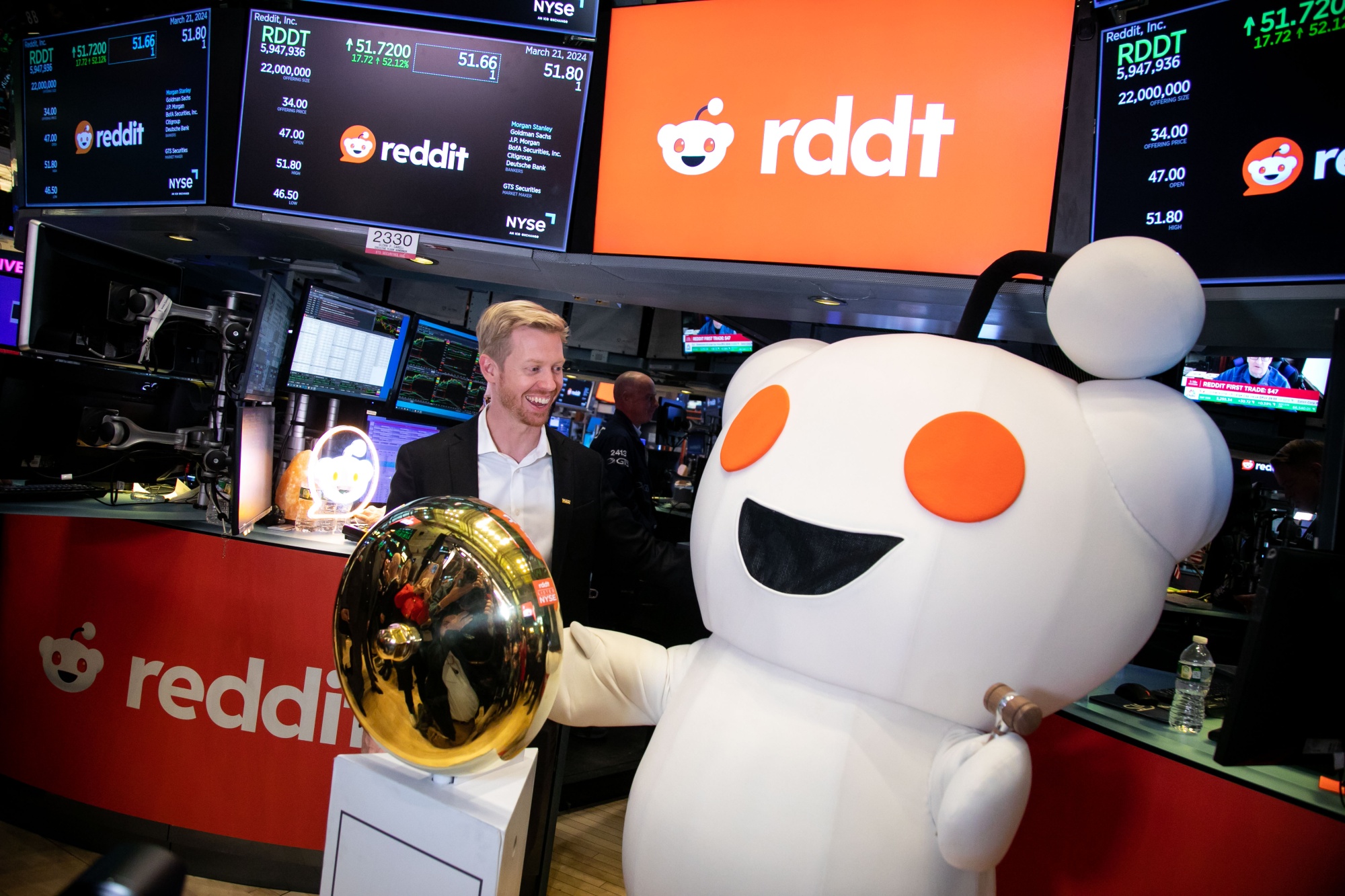 Steve Huffman, co-founder and chief executive officer of Reddit Inc. during the company's initial public offering.