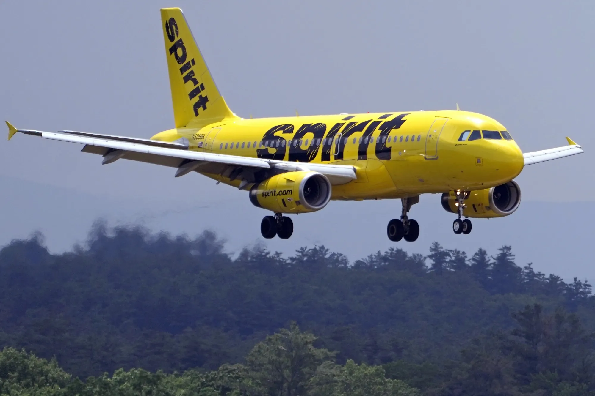 A Spirit Airlines 319 Airbus approaches Manchester Boston Regional Airport for a landing, Friday, June 2, 2023, in Manchester, N.H. What's next for Spirit Airlines, now that it won't be merging with JetBlue? Some Wall Street analysts are starting to raise the possibility of bankruptcy. Spirit Airlines stock was falling again on Wednesday, Jan 17, 2024, a day after a federal judge blocked JetBlue's proposed $3.8 billion purchase of Spirit. (AP Photo/Charles Krupa, File)