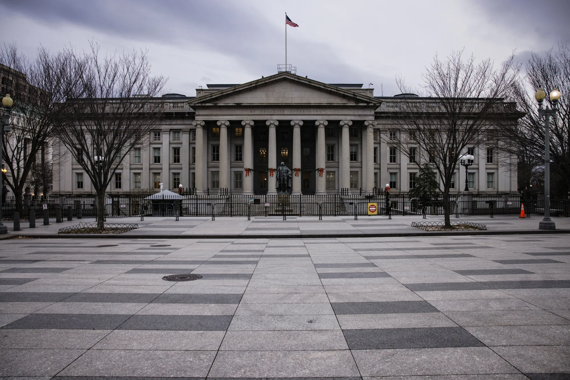 The US Treasury building in Washington.