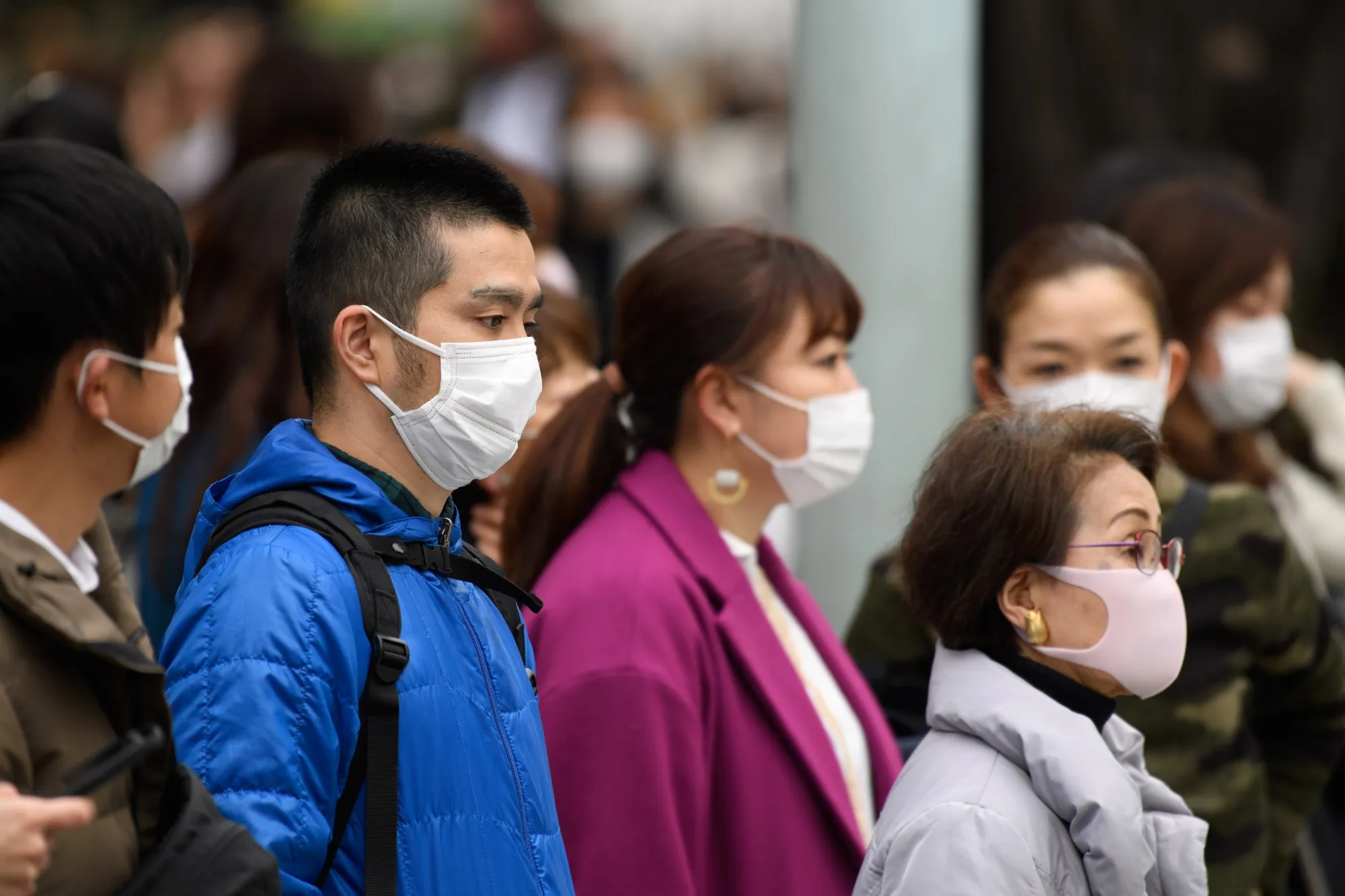 Shoppers in Ginza As Japan's GDP Set for Biggest Hit Since 2014 Ahead of Virus