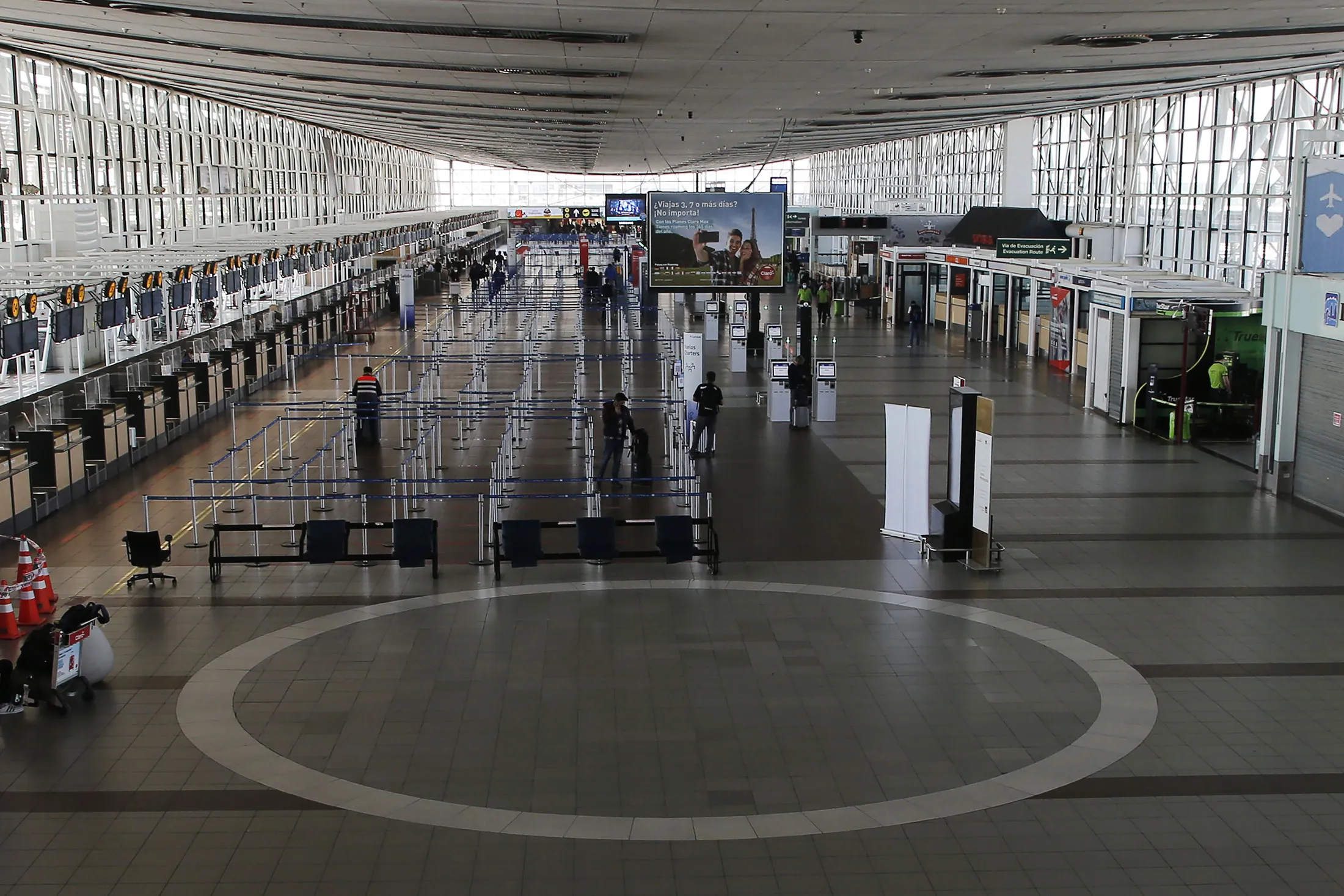The passenger terminal during border closure at Arturo Merino Benitez International Airport in Santiago, Chile, on April 5.