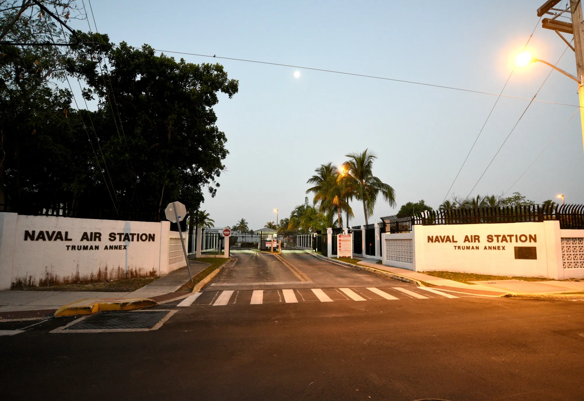 The Naval Air Station entrance in Key West, Florida.