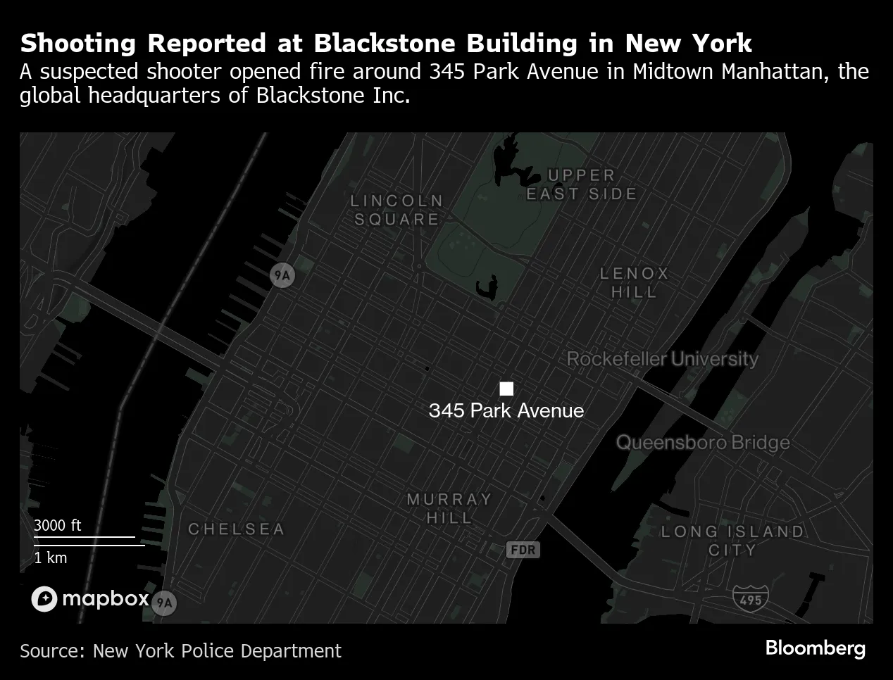NY銃撃で警官ら死亡、容疑者の遺体発見－ブラックストーン入居ビル