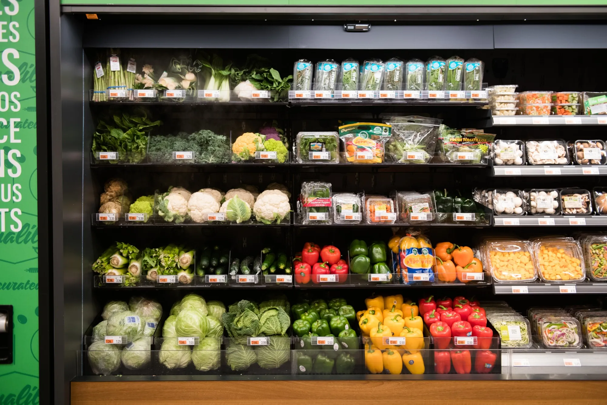Produce sits on shelves during a tour of a new Amazon Go store in the Capitol Hill neighborhood of Seattle, Washington,&nbsp;on Feb. 24.