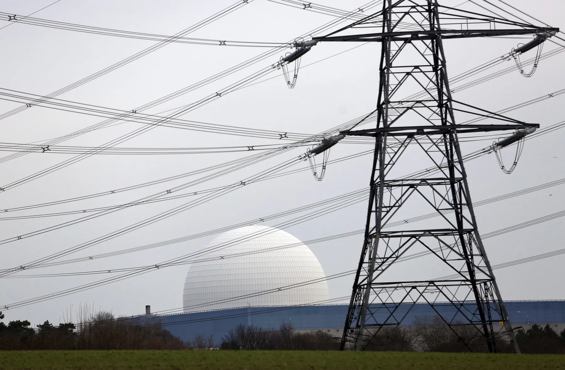 The reactor dome of Sizewell B nuclear power station,&nbsp;in Sizewell, UK.