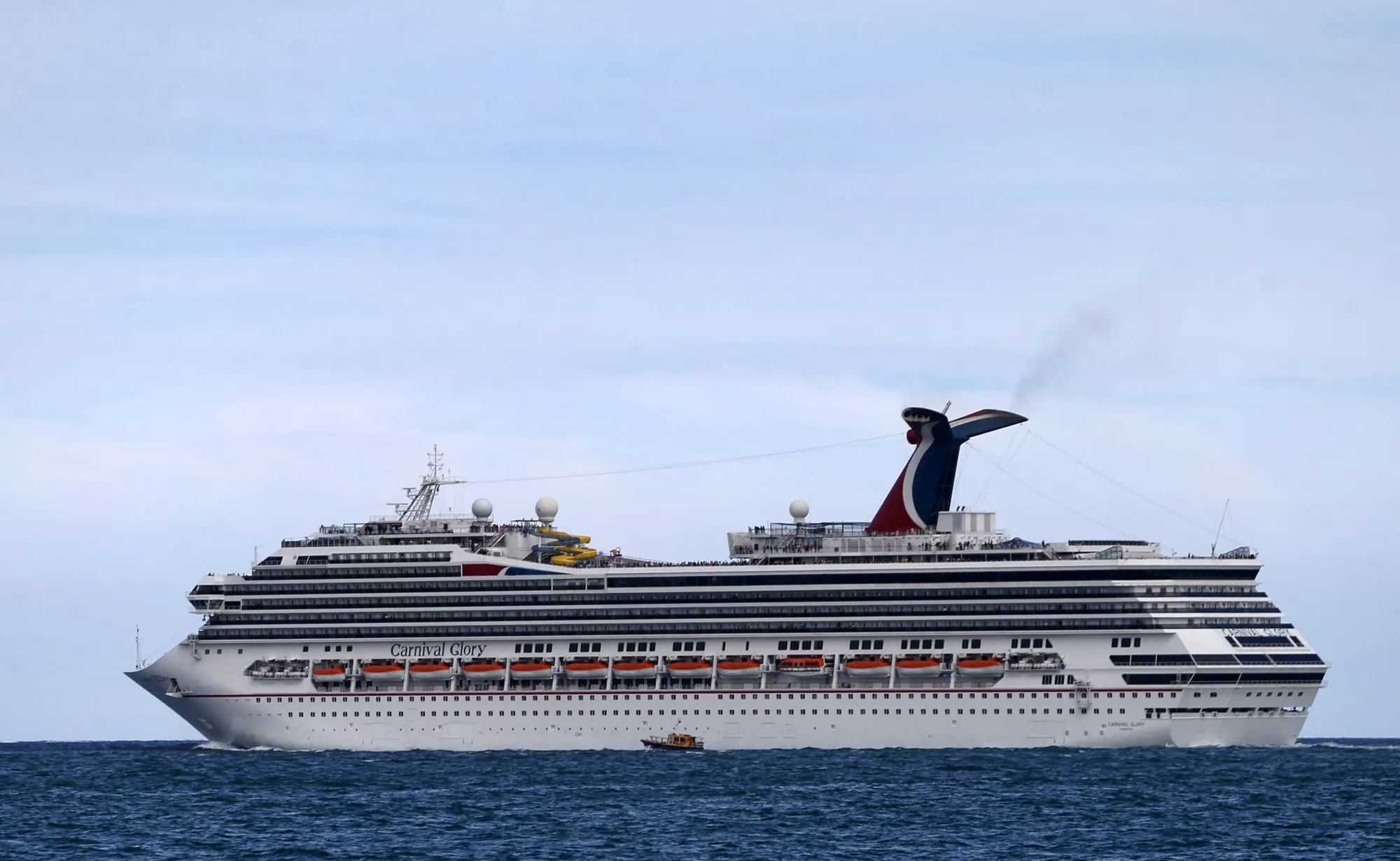 The Carnival Cruise Ship 'Carnival Glory' in Miami, Florida.