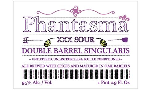 OEC Brewing’s (Oxford, Conn.) Phantasma XXX Sour Double Barrel Singularis.