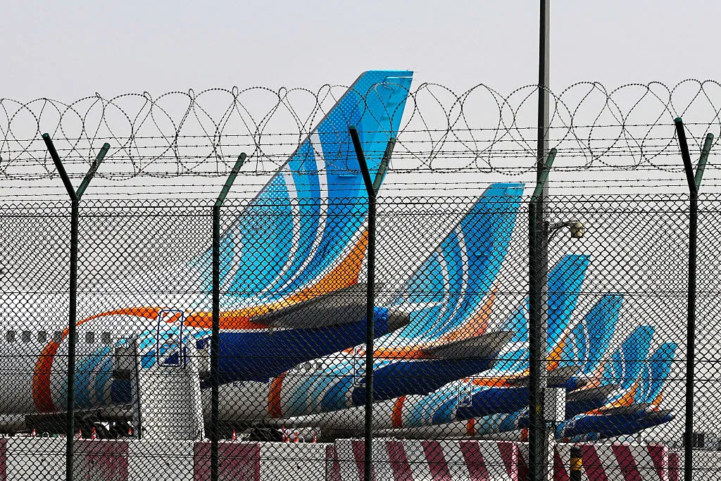 Planes are parked on the tarmac at Dubai International Airport in Dubai on March 2.