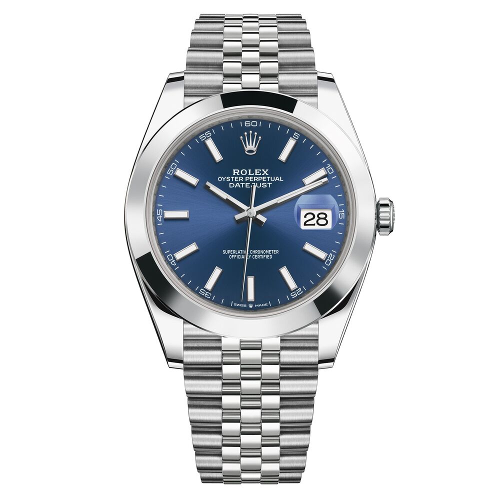 rolex datejust with blue face