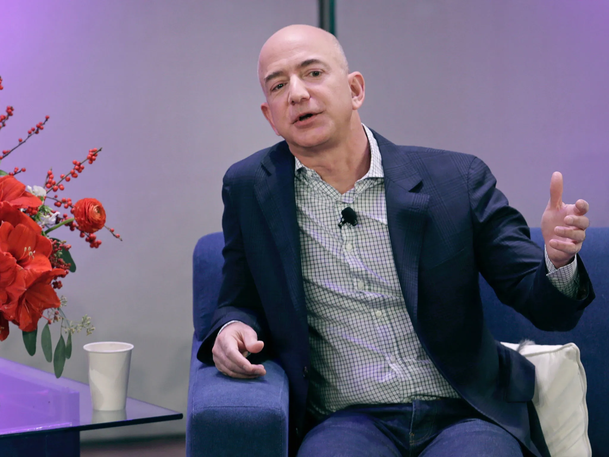 Jeff Bezos, CEO of Amazon.com Inc. and founder of Blue Origin LLC, speaks at the 2014 Ignition: Future Of Digital conference in New York.

