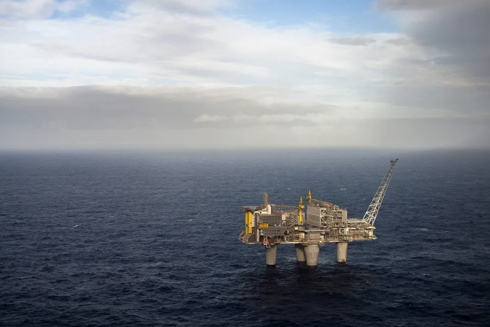 The Troll A natural gas platform in the North Sea, Norway.
