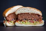 A Beyond Meat Inc. plant-based burger patty.