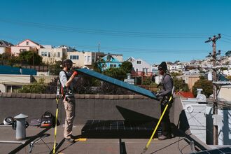 Views Of A Home Solar Panel Installation