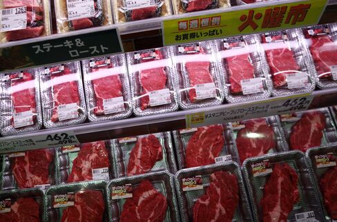 Australian beef for sale in Japan. Japanese Prime Minister Shinzo Abe warned downside risks to growth are growing, telling G-20 leaders in a speech that free trade is an engine of growth.