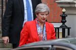 U.K. Prime Minister And Leader Of The Conservative Party Theresa May Reaction Following The Results Of General Election