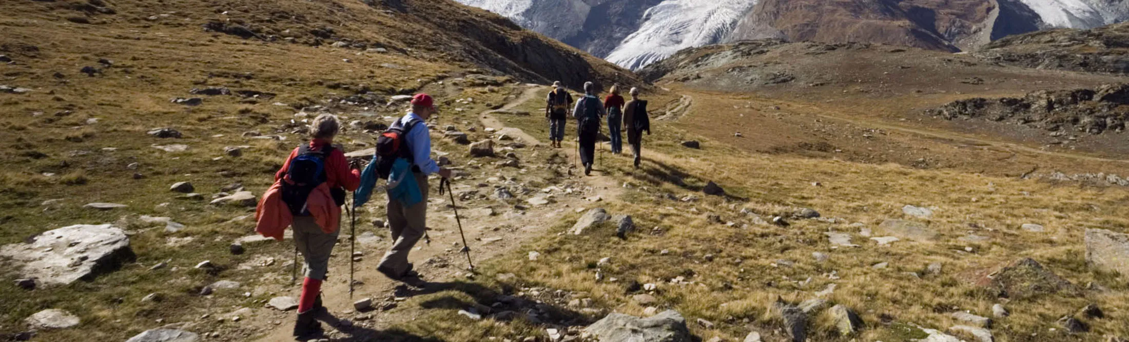 Hiking from the Gornergrat to the Monte Rosa-massif, Zermatt, Valais, Switzerland
