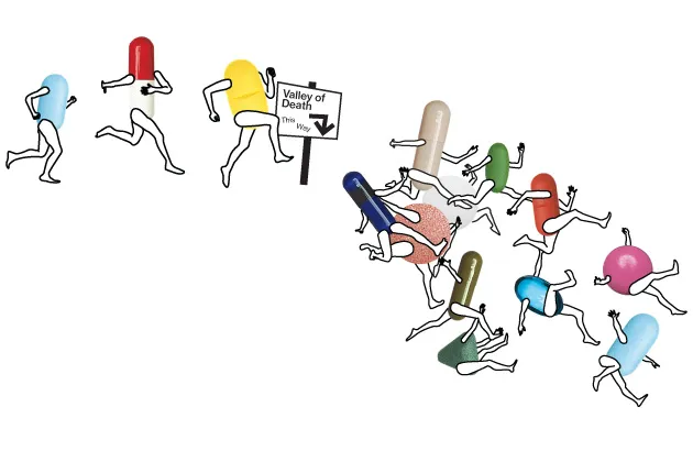 One out of every 5,000 to 10,000 potential treatments discovered in the lab makes it to market