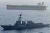 The USS Rafael Peralta conducts US blockade operations near the Stream tanker, on April 26, in a photo released by US Central Command.