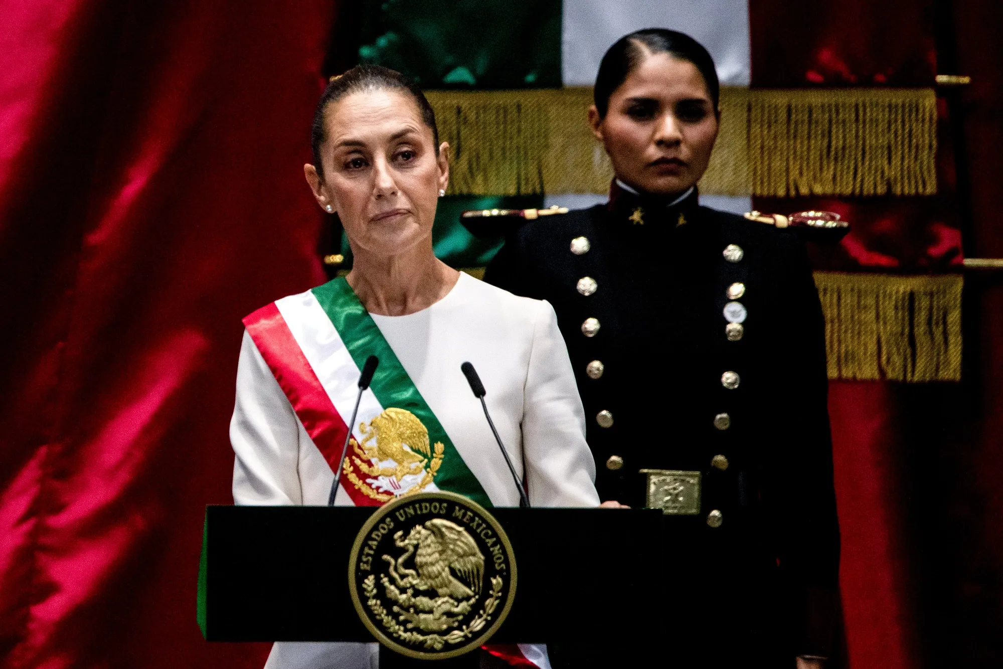 Claudia Sheinbaum durante la ceremonia de investidura en el Palacio Legislativo de San Lázaro en Ciudad México, el 1 de octubre.
