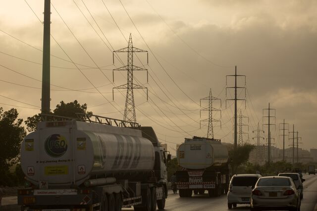 High-voltage power lines in Karachi, Pakistan