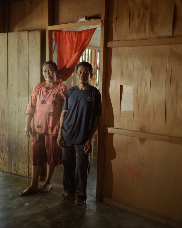 Jonathan’s parents in their home.