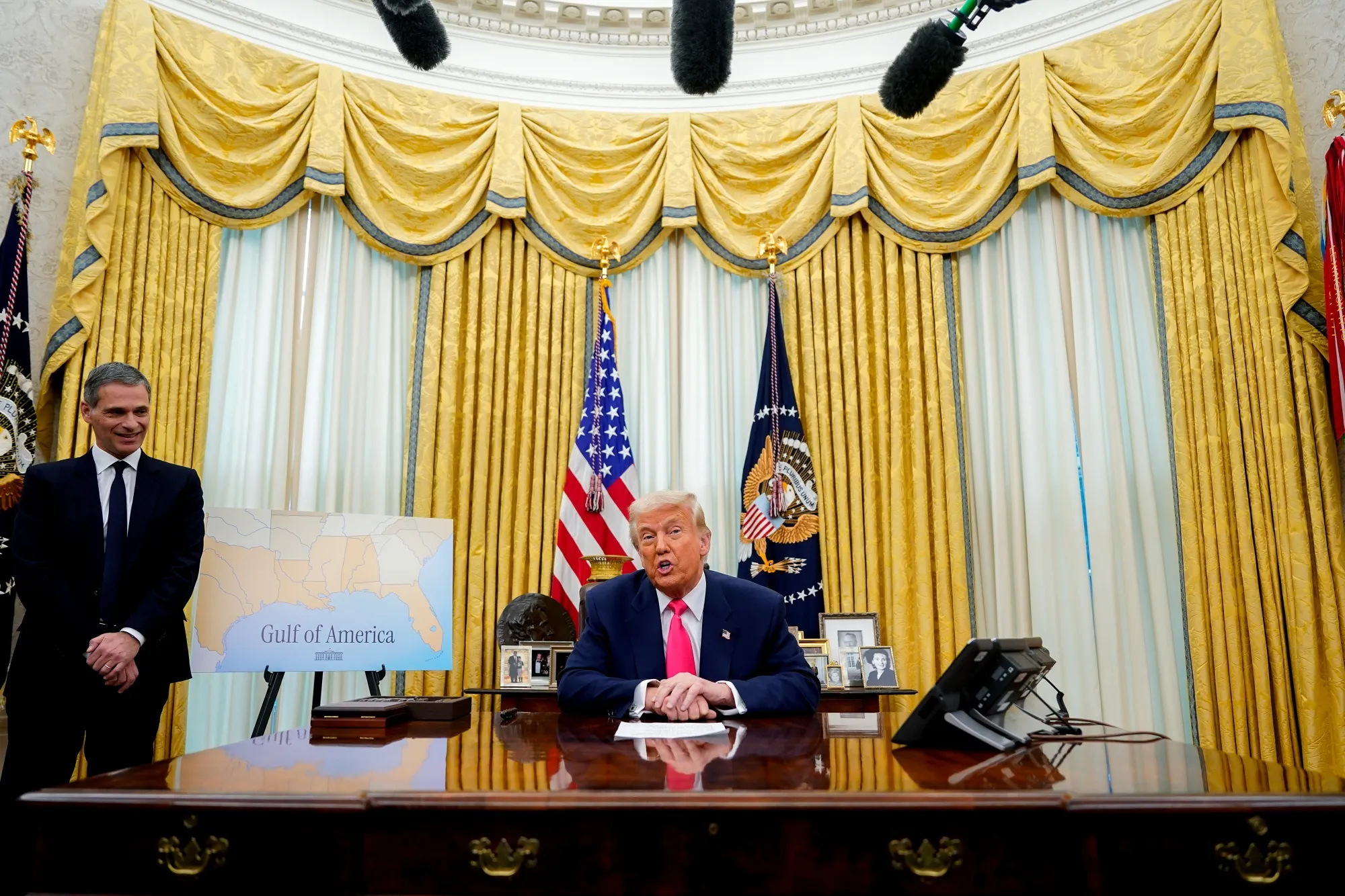 Donald Trump speaks&nbsp;in the Oval Office of the White House on&nbsp;March 6.&nbsp;