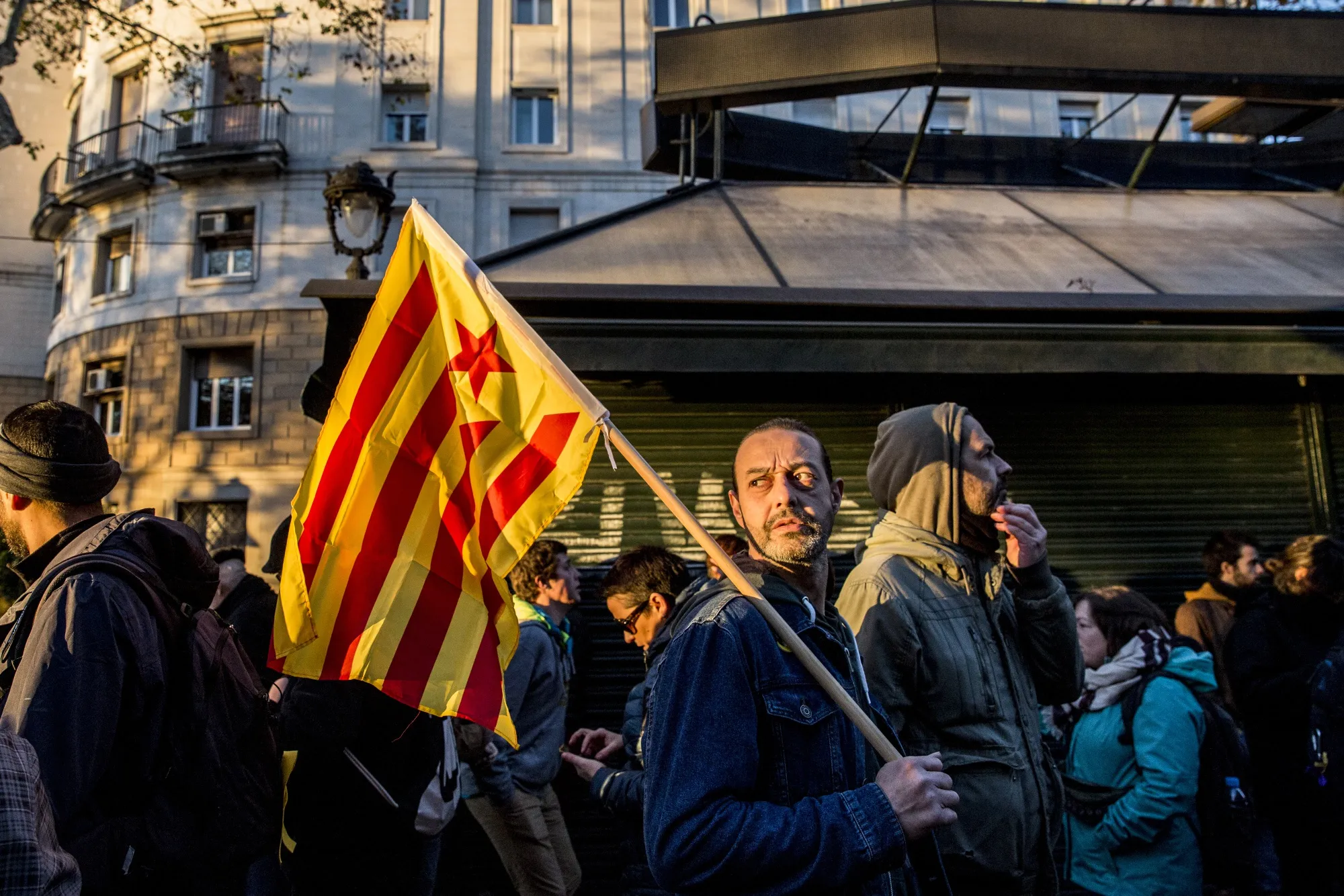 A supporter of Catalan independence&nbsp;in Barcelona on Dec. 21.&nbsp;