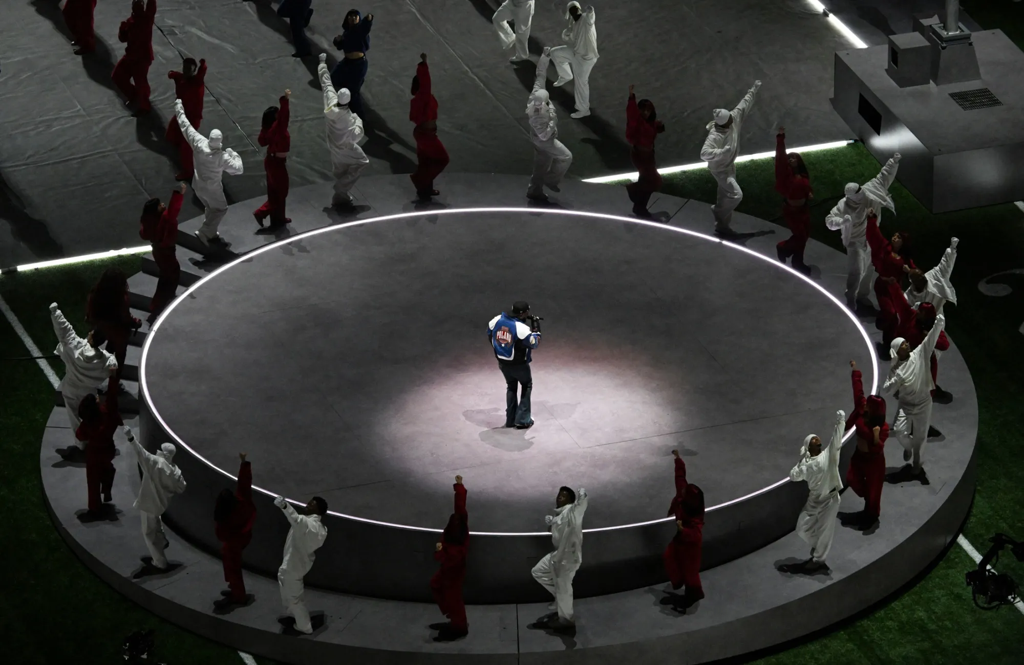 Kendrick Lamar performs during Super Bowl LIX Halftime Show.