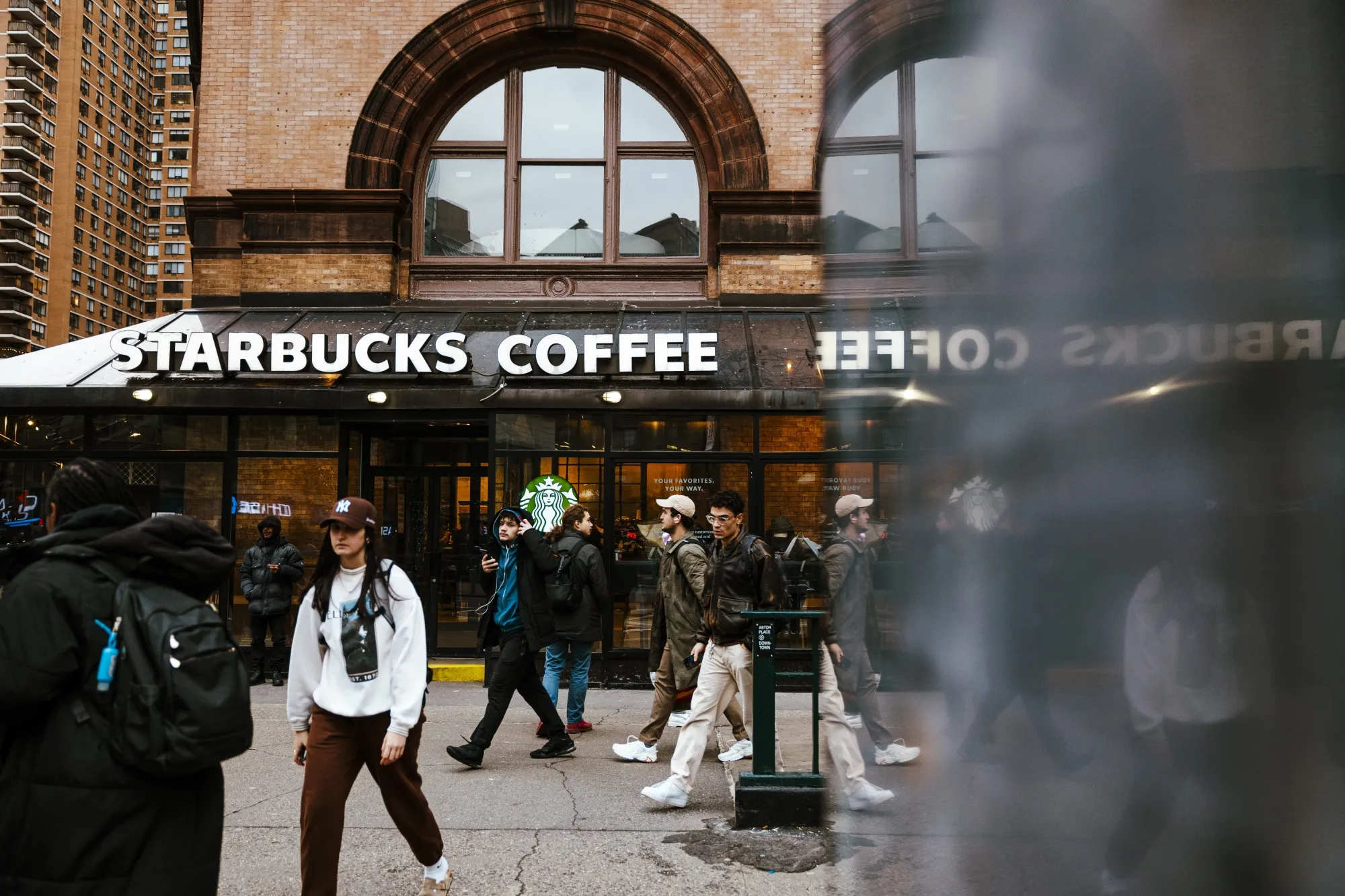A Starbucks coffee shop in New York.