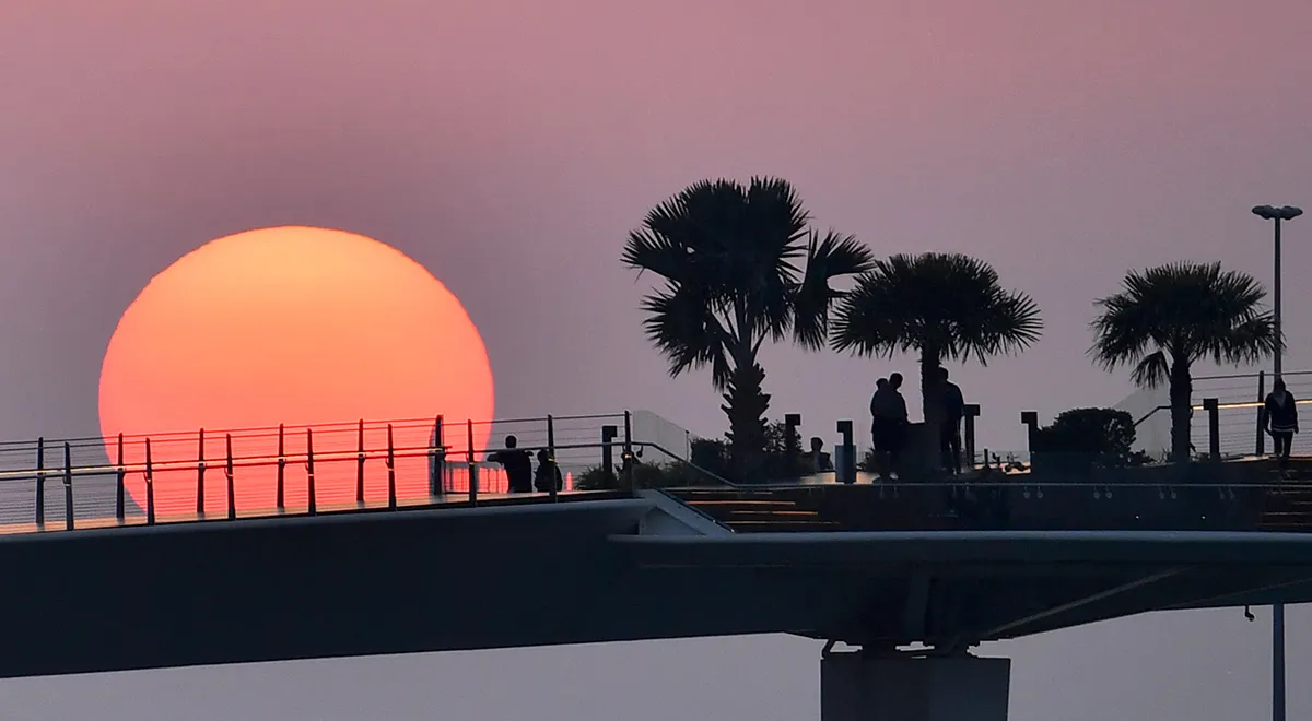 The sunset from the Jumeirah Beach Residence in Dubai.&nbsp;