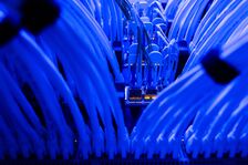 High End Data Cables Feed Into Servers