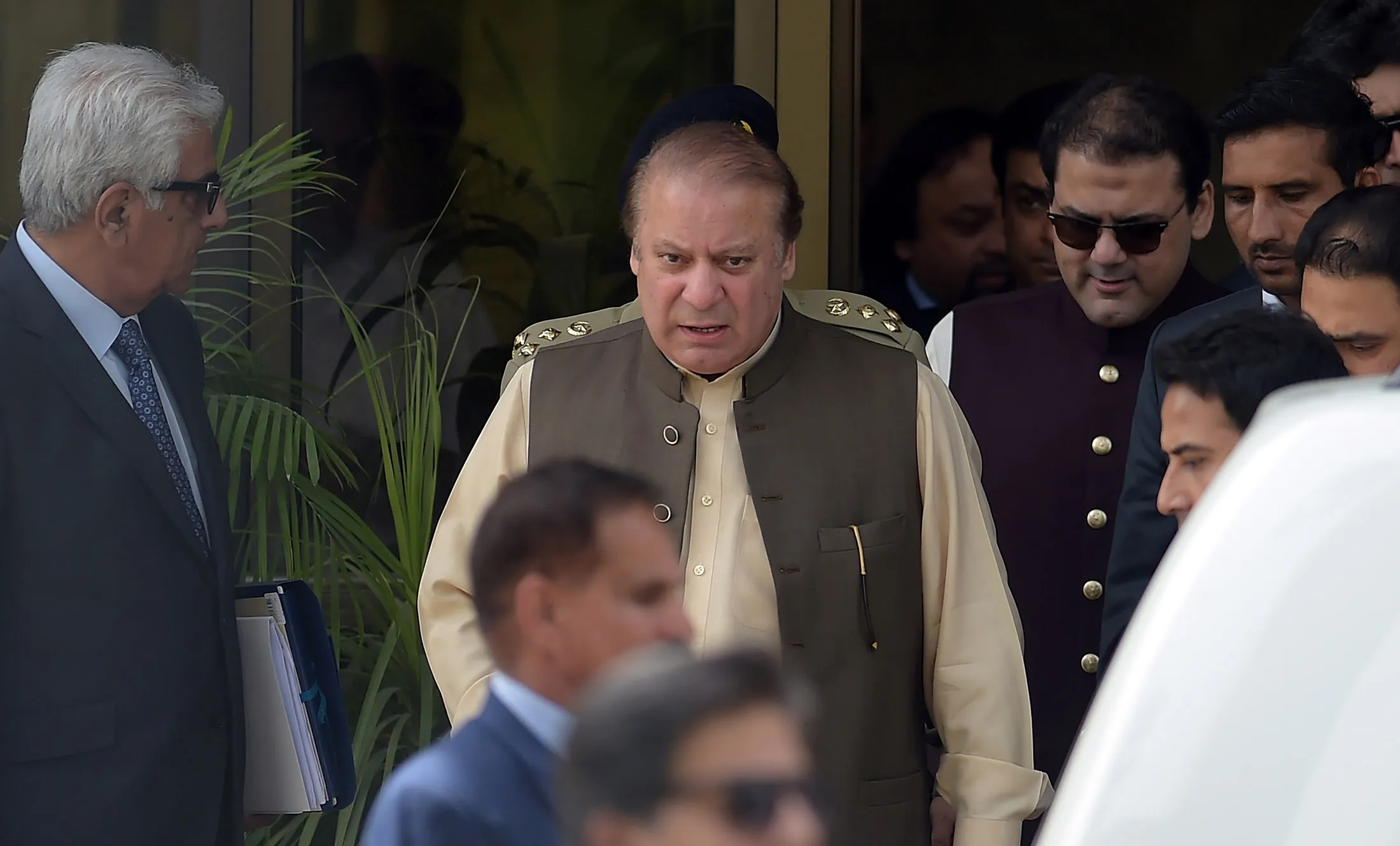 Nawaz Sharif after appearing before an anti-corruption commission at the Federal Judicial Academy in Islamabad on June 15, 2017.
