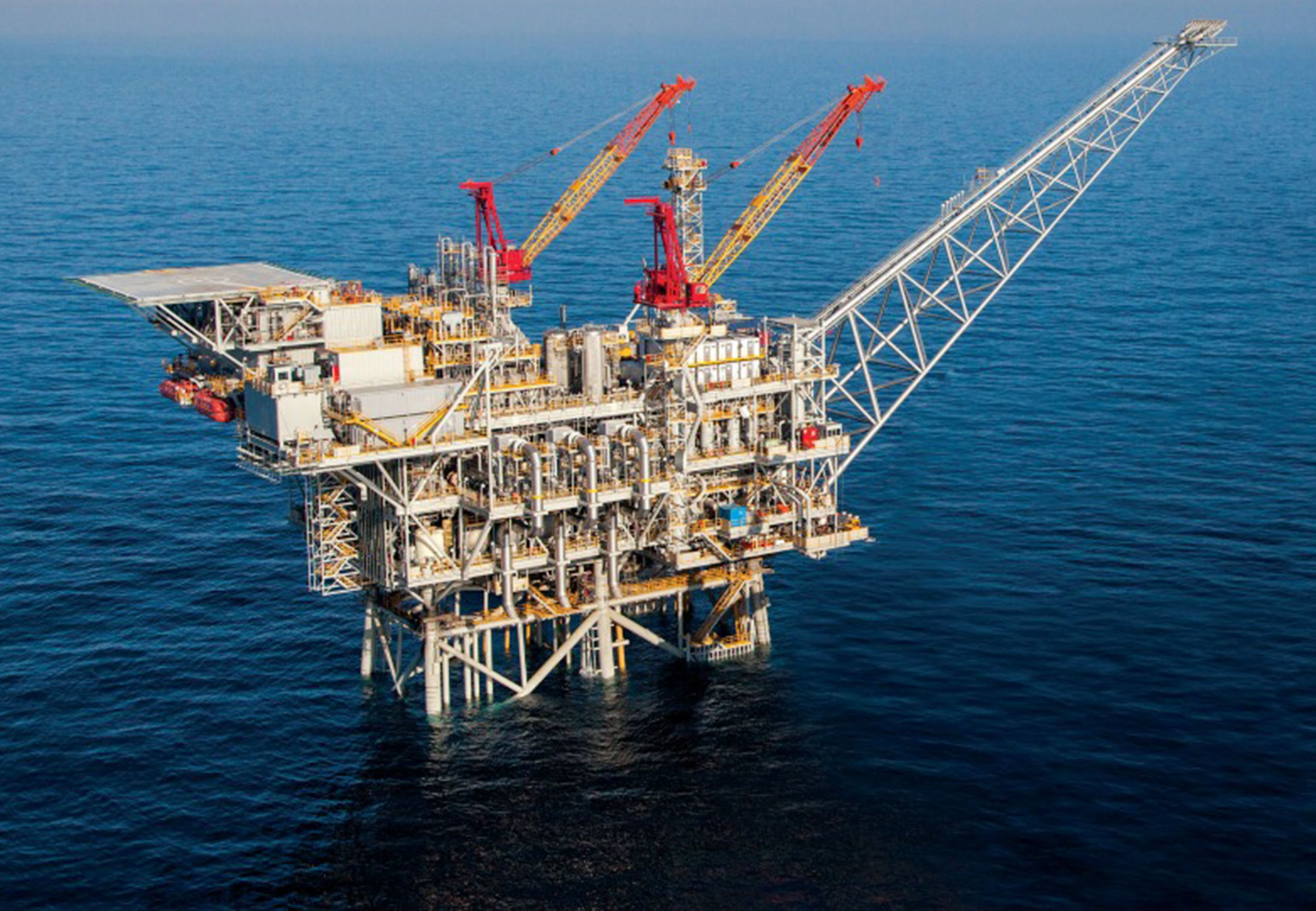 A&nbsp;natural gas production platform west of the Ashkelon shore in Israel.&nbsp;