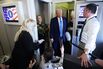 US President Donald Trump speaks to members of media on Air Force One on May 15.