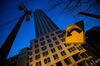 The Trump Bay Tower building, center, stands under construction in Jersey City, New Jersey, U.S..
