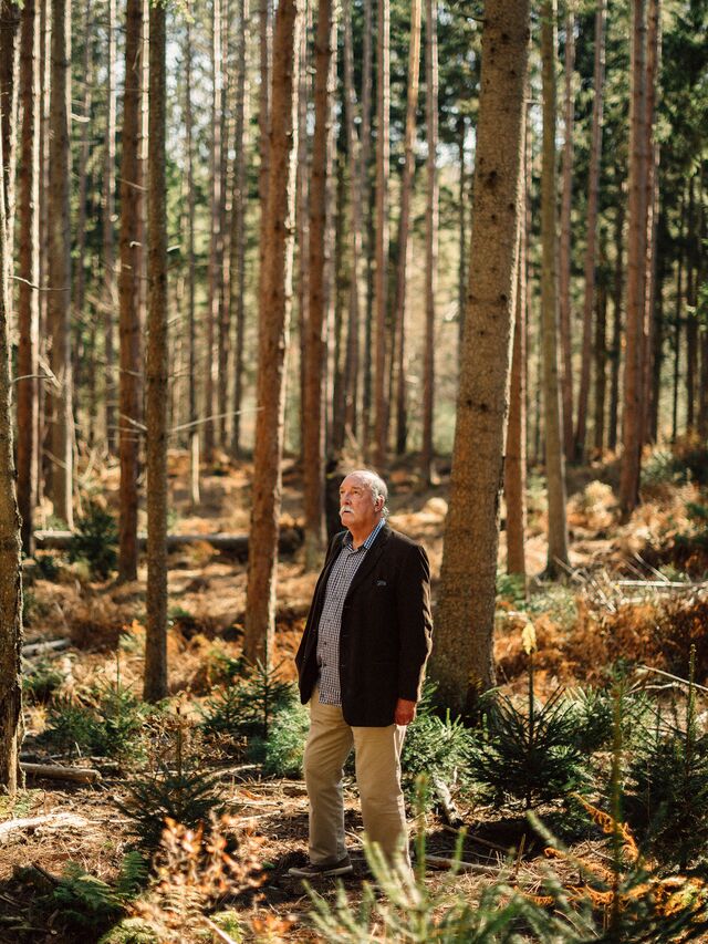 Stephen Repasch poses for portraits in some of the 23,000 acres of forest owned by Bethlehem Municipal Water Authority land, also known as Bethlehem Authority in Kunkletown, PA on November 10, 2020.