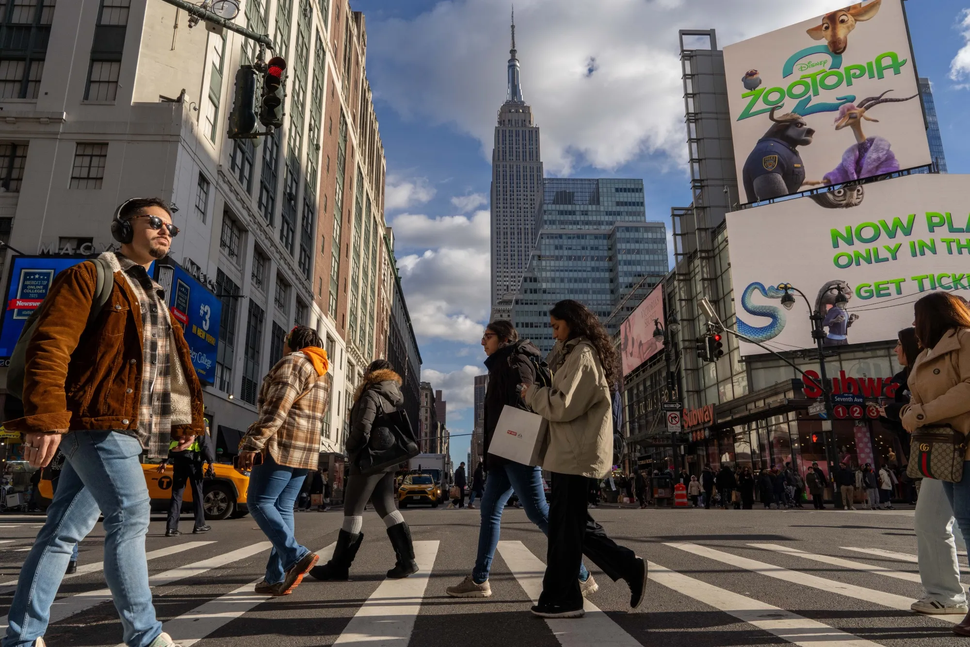 Shoppers in New York in November.