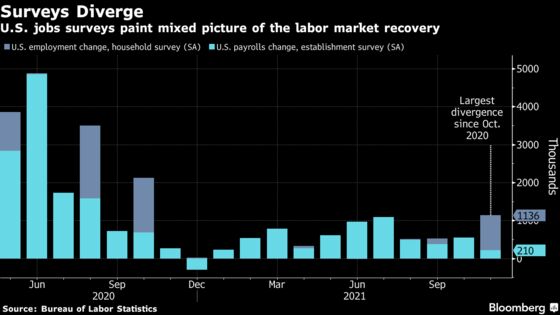U.S. Employment Surveys Diverge, Showing Mixed Labor Recovery