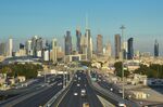 Vehicles travel along Jahra Road towards central Kuwait City, Kuwait.
