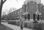 Linda Brown poses outside Sumner Elementary School in Topkea, Kan. in&nbsp;1953.&nbsp;